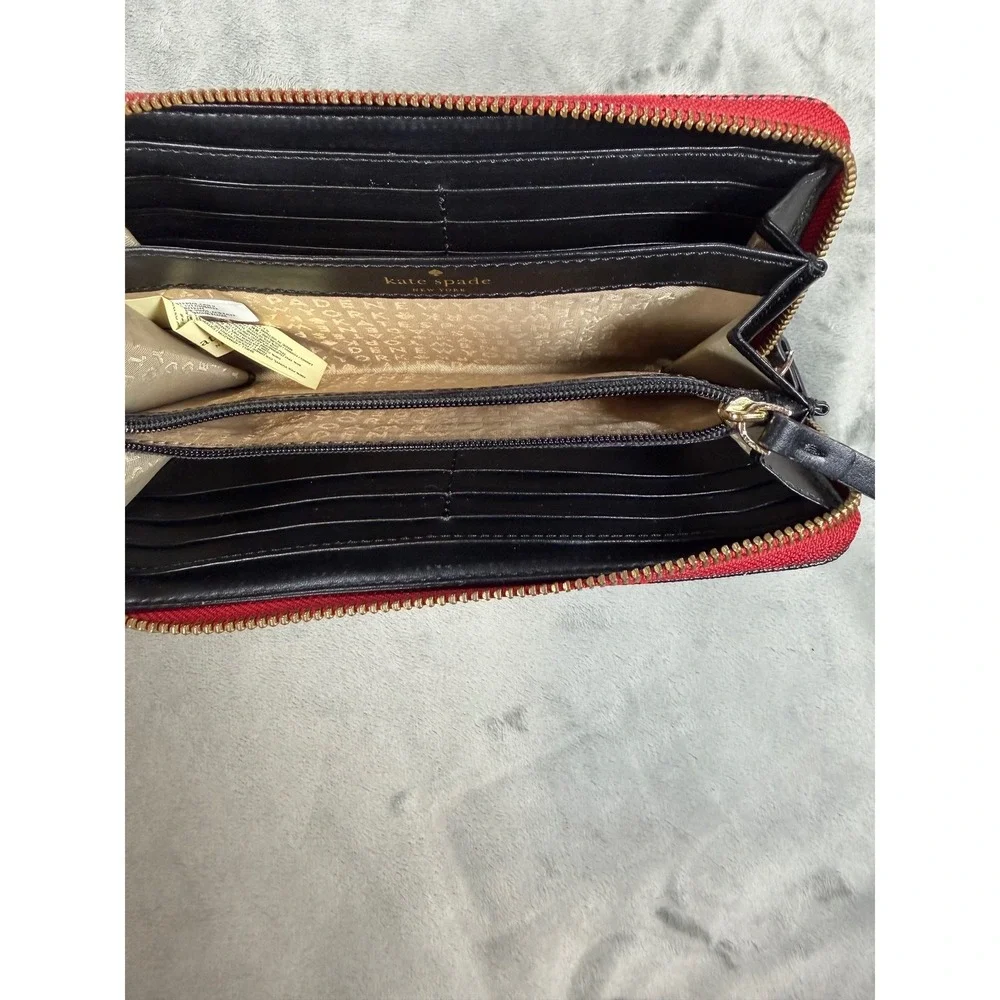 Kate Spade Red Black Plaid Tartan Holiday Christmas Lacey Cameron Street Wallet